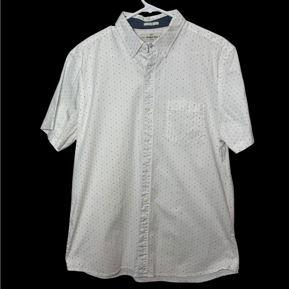 Classic White Patterned Button-Down Shirt